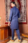 The House Of Diwans_Blue Crepe Embroidery Dori Placement Kurta Set _Online_at_Aza_Fashions