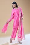 Buy_Samyukta Singhania_Pink Kurta And Pant Pure Chanderi Embroidered Gotta Patti Round Work Set _Online_at_Aza_Fashions