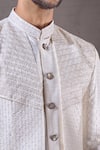 Buy_Aryavir Malhotra_Cream Sherwani Pewor Silk Embroidery Sequin Linear Layered With Pyjama _Online_at_Aza_Fashions