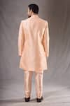 Shop_Aryavir Malhotra_Peach Sherwani Pewor Silk Embroidery Sequin Linear With Pyjama _at_Aza_Fashions