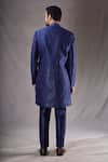 Shop_Aryavir Malhotra_Blue Sherwani Super Silk Embroidery Sequin Linear With Pyjama _at_Aza_Fashions