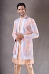 Buy_Aryavir Malhotra_White Sherwani Imported And Banarasi Embroidery Ombre With Pyjama 