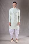 Buy_Aryavir Malhotra_Green Sherwani Zari Jacquard Self Design Mandala Pattern With Dhoti Pant 