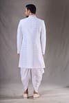 Shop_Aryavir Malhotra_Off White Sherwani Imported Silk Embroidery Sequin Butti With Dhoti Pant _at_Aza_Fashions