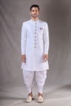 Buy_Aryavir Malhotra_Off White Sherwani Imported Silk Embroidery Sequin Butti With Dhoti Pant 