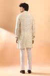 Shop_SPRING BREAK_Ivory Kurta Viscose Embroidered Laser Cut Applique With Pant _at_Aza_Fashions