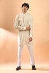 Buy_SPRING BREAK_Ivory Kurta Viscose Embroidered Laser Cut Applique With Pant 