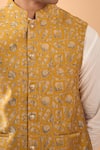 Buy_Spring Break_Yellow Blended Silk Printed Abstract Geometric Bundi 