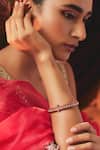Buy_Karisa Designs_Red Kundan Stone Embellished Bangle _at_Aza_Fashions