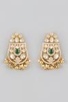 Shop_Karisa Designs_White Crystals, Diamonds, Stones Moissanite Polki U-pattern Earrings _at_Aza_Fashions