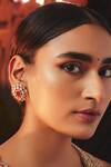 Buy_Karisa Designs_White Diamonds, Stones Moissanite Polkis Embellished Studs _at_Aza_Fashions