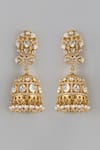 Buy_Karisa Designs_White Moissanite Polki Embellished Jhumkas _at_Aza_Fashions