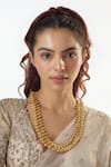 Buy_Karisa Designs_Gold Plated Tarak Coin Carved Necklace _at_Aza_Fashions