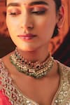 Buy_Karisa Designs_Gold Plated Kundan Bead Embellished Choker _at_Aza_Fashions