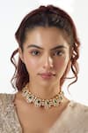 Buy_Karisa Designs_Green Stone Kundan And Embellished Necklace _at_Aza_Fashions