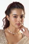 Buy_Karisa Designs_White Stone Moissanite Polki And Cz Embellished Choker Necklace _at_Aza_Fashions