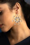 Buy_SUHANI PITTIE_White Crystal Kaleidoscope Spiderweb Earrings _at_Aza_Fashions