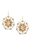 Shop_SUHANI PITTIE_White Crystal Kaleidoscope Spiderweb Earrings _at_Aza_Fashions