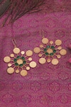 Buy_SUHANI PITTIE_Gold Plated Crystal Kasu Coin Embellished Earrings _at_Aza_Fashions