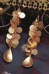 Shop_SUHANI PITTIE_Gold Plated Kasu Coins Drop Earrings _at_Aza_Fashions