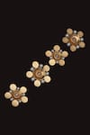 Buy_SUHANI PITTIE_Gold Crystal Kasu Coin Floral Hair Brooch-Set of 4 _at_Aza_Fashions