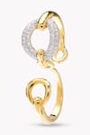 Buy_Rowas Jewels_Yellow Diamond Executive Elegance Embellished Two Finger Ring _at_Aza_Fashions