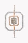 Buy_Rowas Jewels_Rose Gold Diamond Power Grid Ring _at_Aza_Fashions