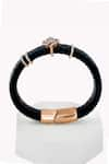 Rowas Jewels_Gold Plated Diamond Rose Vegan Leather Natural Bracelet _Online_at_Aza_Fashions