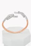 Shop_Rowas Jewels_Rose Gold Diamond Love Knot Embellished Bracelet _at_Aza_Fashions