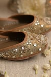 Coral Haze_Green Zardozi Raunak Embroidered Juttis _Online_at_Aza_Fashions