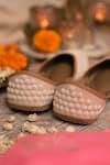 Coral Haze_Ivory Pearl Geet Embroidered Juttis _Online_at_Aza_Fashions