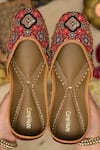 Buy_Coral Haze_Maroon Ajrakh Khushi Print Juttis _at_Aza_Fashions