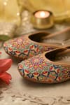 Shop_Coral Haze_Multi Color Mandala Kiran Print Juttis _Online_at_Aza_Fashions