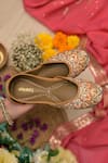 Shop_Coral Haze_Ivory Mandala Heer Print Juttis _at_Aza_Fashions