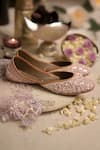 Shop_Coral Haze_Pink Sequin Sanaa Embroidered Juttis _at_Aza_Fashions