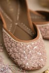 Coral Haze_Pink Sequin Sanaa Embroidered Juttis _Online_at_Aza_Fashions