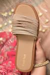 Coral Haze_Gold Rhinestone Sunray Embellished Sliders _Online_at_Aza_Fashions