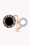 Buy_Rowas Jewels_Rose Gold Diamonds Corporate Eclipse Ring With Mother Of Pearl _at_Aza_Fashions