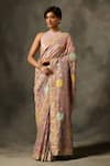 Saundh_Purple Viscose Tissue Jacquard Woven Palki Saree With Unstitched Blouse Piece _Online_at_Aza_Fashions