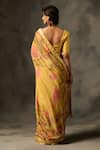 Shop_Saundh_Yellow Viscose Tissue Jacquard Printed Soma Saree With Unstitched Blouse Piece _at_Aza_Fashions