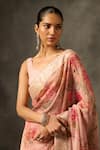 Buy_Saundh_Pink Viscose Tissue Jacquard Printed Soma Saree With Unstitched Blouse Piece _Online_at_Aza_Fashions