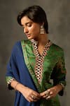 Buy_Saundh_Green Kurta Viscose Modal Printed Geometric Mandarin Collar Tisya Sharara Set _Online_at_Aza_Fashions