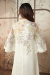 Buy_KAVERI_Off White 100% Linen Hand Screen Print Lace Round Candy Blossom Twirl Dress 