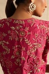 Neitri_Pink Chanderi Silk Embroidered Sequin V Brenthurst Floral Cutdana And Bead Blouse _Online_at_Aza_Fashions