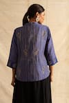 Shop_Neitri_Blue Chanderi Silk Embroidered Thread Aburi Sequin Jacket With Tube Top _at_Aza_Fashions