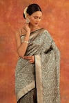 Buy_Neitri_Green Banarasi Silk Handwoven Angelica Animal Motif Saree _Online_at_Aza_Fashions