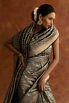 Neitri_Green Banarasi Silk Handwoven Angelica Animal Motif Saree _at_Aza_Fashions