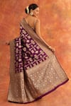 Shop_Neitri_Purple Banarasi Silk Handwoven Hyacinth Saree With Blouse _at_Aza_Fashions