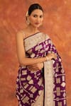 Buy_Neitri_Purple Banarasi Silk Handwoven Hyacinth Saree With Blouse _Online_at_Aza_Fashions