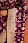 Shop_Neitri_Purple Banarasi Silk Handwoven Hyacinth Saree With Blouse _Online_at_Aza_Fashions